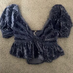 Free People Velvet Women's Top in Deep Blue